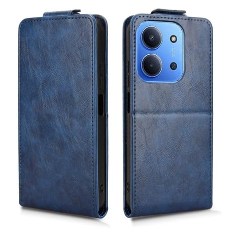 Флип-чехол Magnetic Vertical Flip Leather на Xiaomi Redmi 15C 5G / 4G EU 173mm / Poco C85 5G - синий
