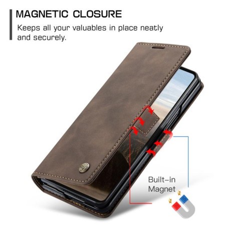 Чехол-книжка CaseMe-013 Multifunctional на Samsung Galaxy Fold 7 - кофейный