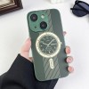 Чохол протиударний Clock Pattern Magnetic Lens Protection на iPhone 15 - зелений