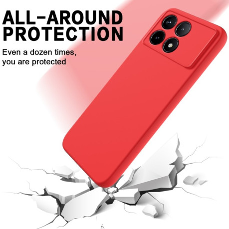 Силиконовый чехол Solid Color Liquid Silicone на Xiaomi Poco X6 Pro 5G - красный