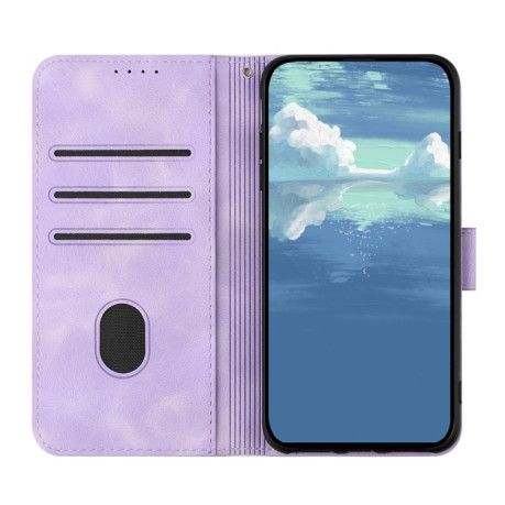 Чохол-книжка Line Pattern Skin Feel Leather для Xiaomi Redmi Note 14 5G/Poco M7 Pro 5G - фіолетовий
