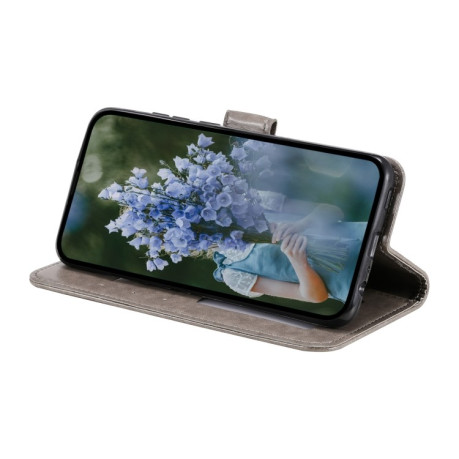 Чехол-книжка Totem Flower для Xiaomi 15 - серый