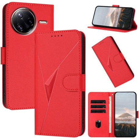 Чехол-книжка Triangle Pattern Buckle Clasp Leather на  Redmi K80 Pro / Xiaomi Poco F7 Ultra - красный