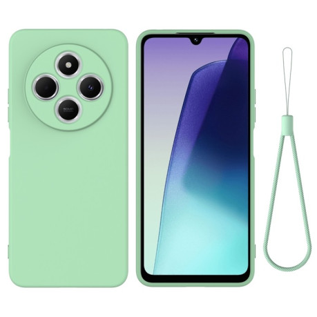 Силиконовый чехол Solid Color Liquid Silicone на Xiaomi Redmi 14C 4G/Poco C75/Redmi A4 5G - зеленый