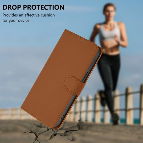 Чехол-книжка Skin Feel Solid Color Leather для Infinix Zero 30 4G - коричневый