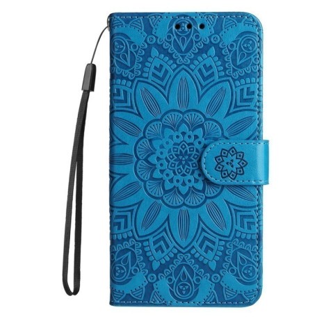 Чехол-книжка Embossed Sunflower для Samsung Galaxy A35 - синий