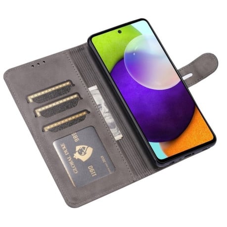 Чехол-книжка Happy Cat Pattern на Samsung Galaxy A26 5G / A17 5G - серый