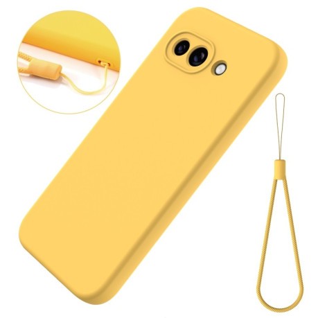 Силиконовый чехол Solid Color Liquid Silicone на Google Pixel 9a - желтый