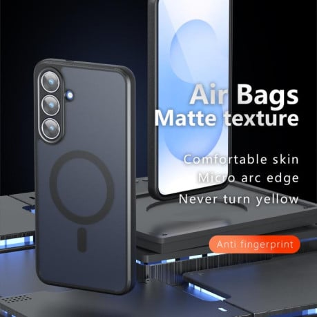 Противоударный чехол Armor Precise Hole гибрид твердого и мягкого материала на Samsung Galaxy S25 FE 5G - черный