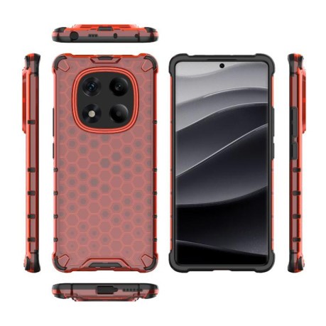 Противоударный чехол Honeycomb на Xiaomi Redmi Note 14 Pro 4G - красный
