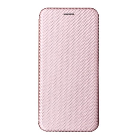 Чехол-книжка Carbon Fiber Texture на Vivo S12 5G/V23 5G - розовое золото