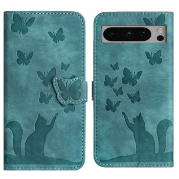 Чохол-книжка Cat Embossing Pattern на Google Pixel 8 Pro - блакитний