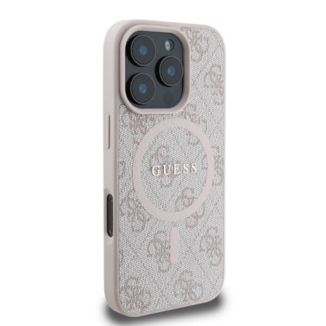 Оригинальный чехол Guess 4G Ring Classic Logo MagSafe для iPhone 16 Pro Max - Pink