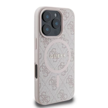 Оригинальный чехол Guess 4G Ring Classic Logo MagSafe для iPhone 16 Pro - Pink