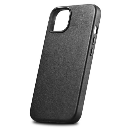 Кожаный чехол iCarer Genuine Leather (MagSafe) для iPhone 14/13 - черный