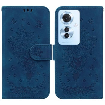 Чохол-книжка Butterfly Rose Embossed для OPPO Reno11 F Global - синій
