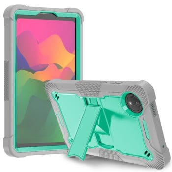 Чохол Silicone Hybrid PC Tablet Case with Holder &amp; Shoulder Strap для Xiaomi Redmi Pad SE 8.7 - Mint Green + Grey