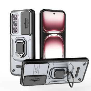 Противоударный чехол Sliding Camshield для OPPO Reno 12 Pro Global - серый