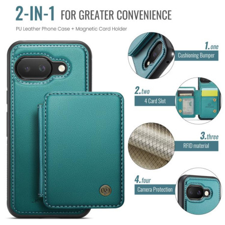 Чехол JEEHOOD J05 Business Magnetic Style RFID Leather для Google Pixel 9a - синий