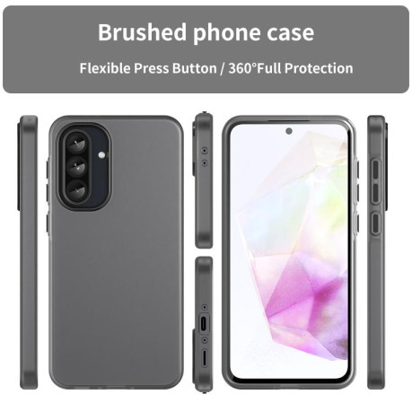 Противоударный чехол Frosted Translucent TPU Hybrid PC для Samsung Galaxy A36 5G - черный