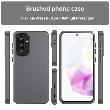 Противоударный чехол Frosted Translucent TPU Hybrid PC для Samsung Galaxy A56 5G - черный