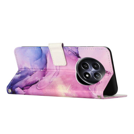Чехол-книжка Painted Marble Pattern для Realme 12 5G / 13 5G Global - фиолетовый