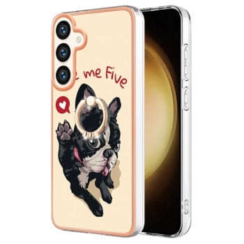 Противоударный чехол Electroplating IMD для Samsung Galaxy S24+ 5G - Dog