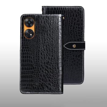 Чехол-книжка idewei Crocodile Texture для OPPO Reno8 T 4G - черный