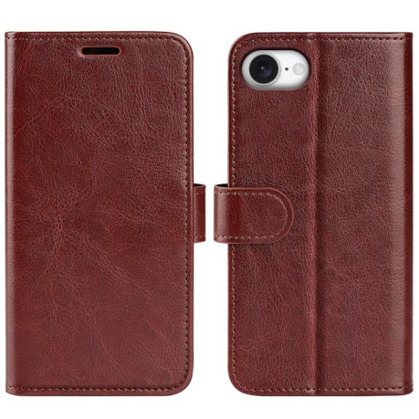 Чехол-книжка R64 Texture Horizontal Flip Leather для iPhone 16e - коричневый