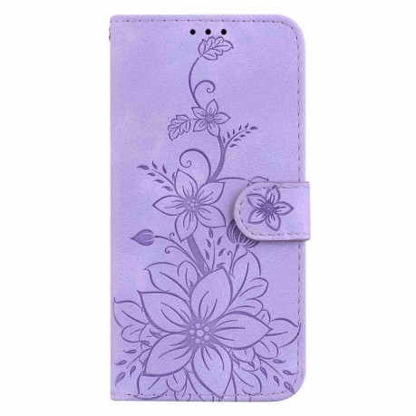 Чохол-книжка Lily Embossed Leather  для Samsung Galaxy S25+ 5G 5G - фіолетовий