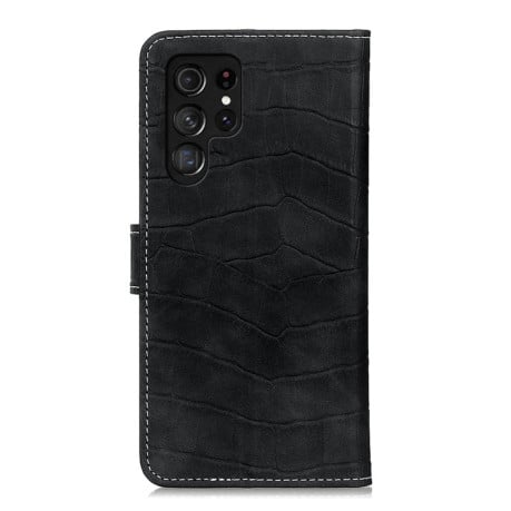 Чохол-книжка Magnetic Crocodile Texture Samsung Galaxy S22 Ultra 5G - чорний
