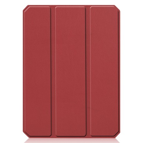 Чехол-книжка Custer Pattern Pure Color на iPad mini 6 -  винно-красный