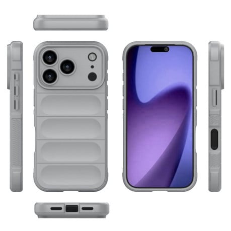 Силіконовий чохол Magic Flannel на iPhone 17 Pro - сірий