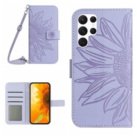 Чехол-книжка Skin Feel Sun Flower для Samsung Galaxy S25 Ultra 5G - фиолетовый