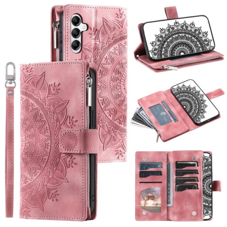 Чехол-книжка Multi-Card Totem Zipper Leather для Samsung Galaxy A36 - розовый
