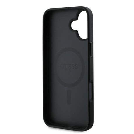 Оригинальный чехол Guess Grained Gold Ring MagSafe для iPhone 16 Plus - black