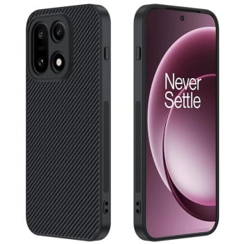 Противоударный чехол Carbon Fiber Texture Printing на OnePlus 15 - черно-синий — черный