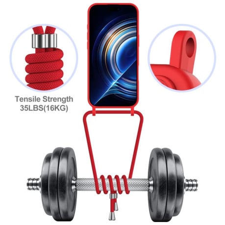 Силиконовый чехол Integrated Card Bag Solid Color Liquid Silicone на iPhone Air - красный