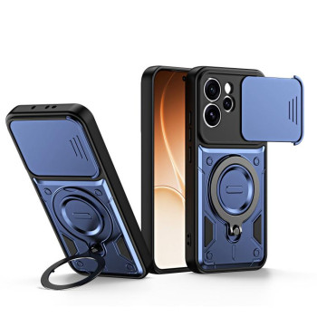 Чохол Escase з кільцем-тримачем і слайдером камери на OPPO Reno15 Pro 5G Global — синій
