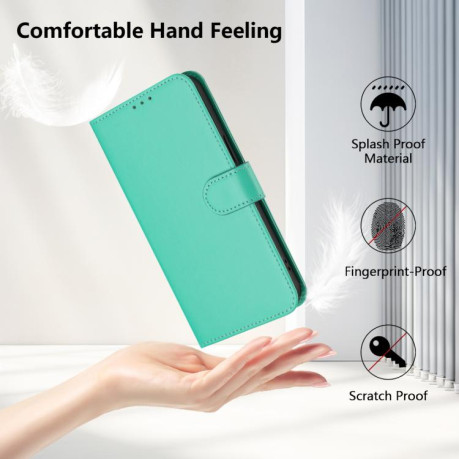 Чехол-книжка Skin Feel Solid Color Leather для Xiaomi Poco M7 Pro 5G - зеленый