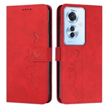 Чохол-книжка в стилі Retro м'яке покриття Skin Feel серія Amile на OPPO Reno11 F - червоний