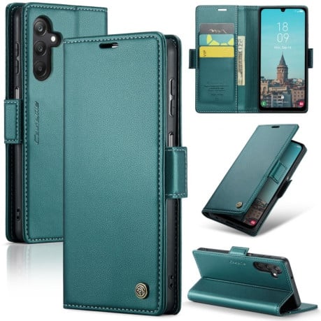 Чехол-книжка CaseMe 023 Butterfly Buckle Litchi Texture RFID Anti-theft Leather для Samsung Galaxy A25 5G - голубой