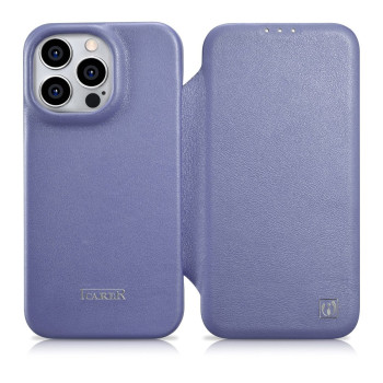 Кожаный чехол-книжка iCarer CE Premium для iPhone 14 Pro Max - фиолетовый