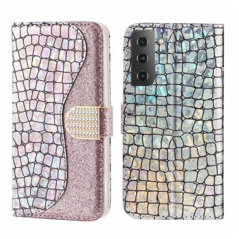 Чохол-книжка Laser Glitter Powder для Samsung Galaxy S23 5G - сріблястий
