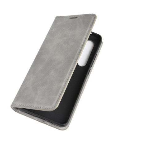 Чехол-книжка Retro-skin Business Magnetic на Xiaomi Mi Note 10 Lite - серый