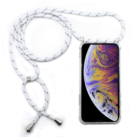 Чохол протиударний Four-Corner with Lanyard на iPhone XS Max - сіро-білий