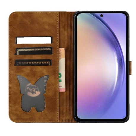 Чохол-книжка Cat Embossing Pattern на Google Pixel 8 Pro - коричневий