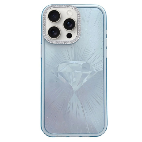 Чехол Diamond Texture для iPhone 16 Pro Max - синий