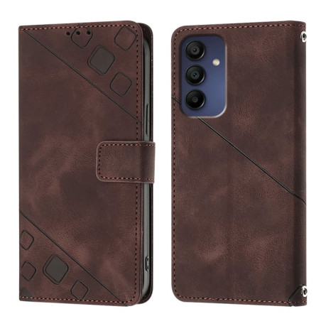 Чохол-книжка Skin-feel Embossed для Samsung Galaxy A16 5G - коричневий