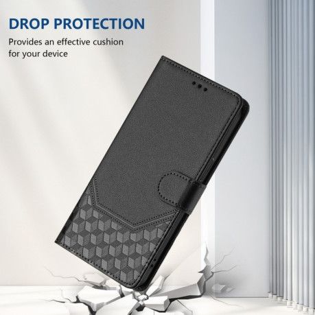 Чехол-книжка Embossing Stripe RFID для Realme 13+ 5G/13 Pro 5G/13 Pro+ - черный